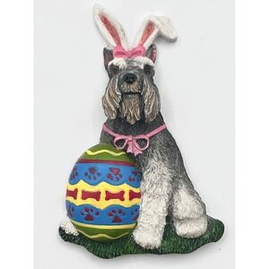 WillaBee & Ward Schnauzer Easter Bunny Ears Egg Decor‎ Refrigerator Magnet